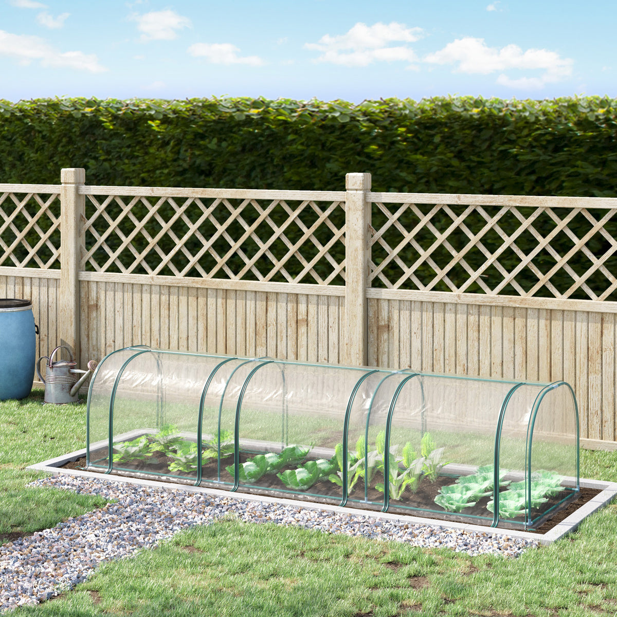 Estufa 350x100x80 cm para Jardim Varanda Estufa Pequena para Cultivo de Plantas com 3 Janelas Estrutura de Aço e PVC Transparente e Verde — foto 2