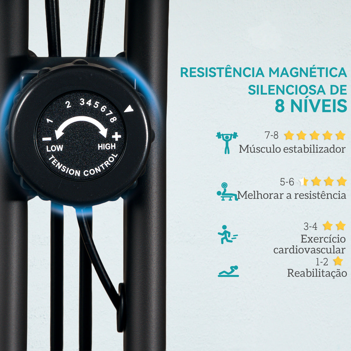 Bicicleta Estática Dobrável com Resistência Magnética de 8 Níveis Bicicleta Estática Dobrável com Encosto Volante Ecrã LCD e Banda de Resistência Carga 110 kg 43x97x109 cm Verde — foto 5