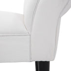 Banco de Pé de Cama Banco com Braços Curvados Estofado e Pés de Madeira para Dormitório Entrada Sala de Estar Carga Máxima 130kg 102x31x51cm Branco — foto 8