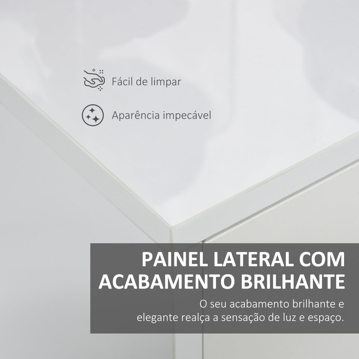 Essenza Aparador Sala de Estar 3 Portas 2 Gavetas Branco 117x36x74cm — foto 5