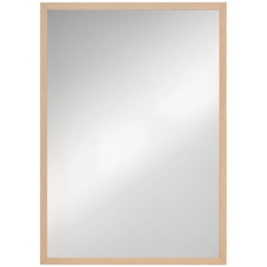 Espelho de Parede Decorativo 50x70 cm Espelho Retangular Espelho de Banheiro com 4 Ganchos Metálicos Estilo Moderno para Sala Quarto Entrada Madeira — foto 1