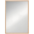 Espelho de Parede Decorativo 50x70 cm Espelho Retangular Espelho de Banheiro com 4 Ganchos Metálicos Estilo Moderno para Sala Quarto Entrada Madeira — foto 1