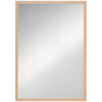 Espelho de Parede Decorativo 50x70 cm Espelho Retangular Espelho de Banheiro com 4 Ganchos Metálicos Estilo Moderno para Sala Quarto Entrada Madeira — foto 1
