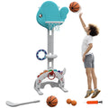 Cesta de Basquetebol Infantil 5 em 1 Cesta de Basquetebol para Crianças com Altura Ajustável com Tema Peixe Dourado Futebol Golf Jogo de Lançamento de Bola para Interior Multicolorido — foto 1