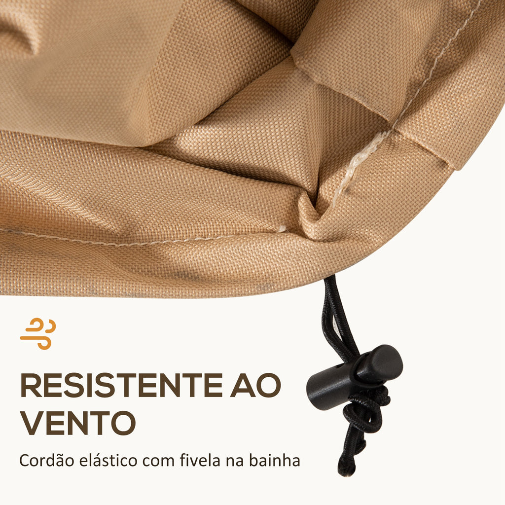 Capa Protetora para Móveis de Jardim 270x200x78cm Tecido Oxford 600D Impermeável Cobertura para Sofás Mesas Exterior com 4 Ventilações 5 Alças Cordão de Tração Bege — foto 4