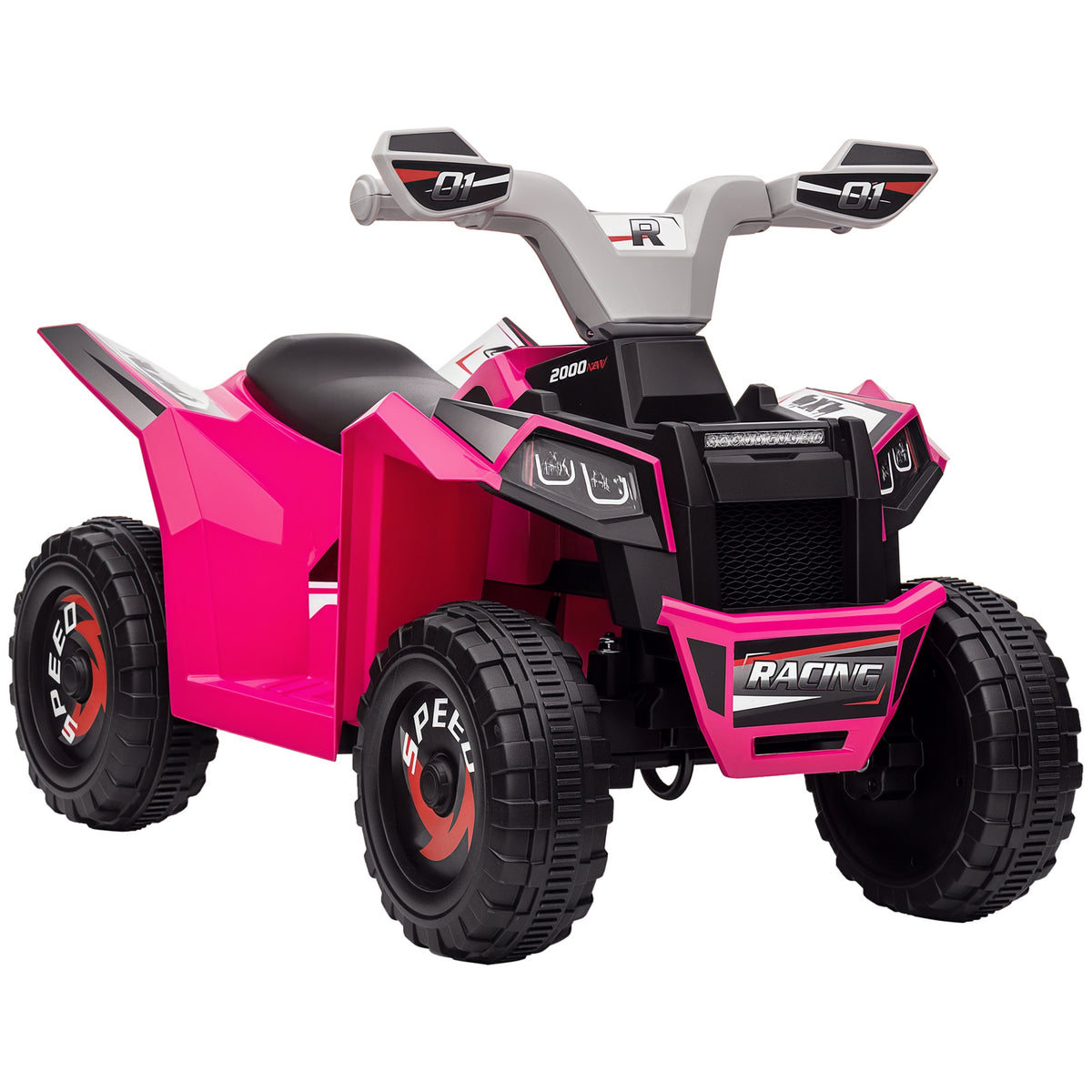 Quadriciclo Elétrico para Crianças 18-36 Meses Veículo Elétrico a Bateria de 6V com Velocidade 2,5 km/h Avanço e Marcha Atrás 70x41,5x48,5 cm Rosa — foto 1