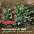 Árvore de Natal Artificial 180 cm Ramos Realistas com Efeito Neve Árvore de Natal com Suporte em Aço Base Dobrável Montagem Rápida Decoração de Natal para Casa Festa Verde — foto 6