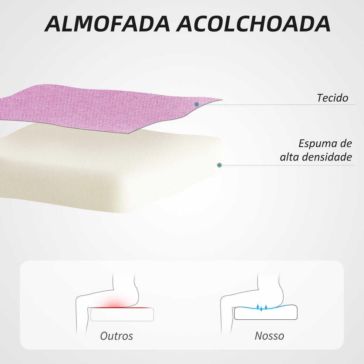Cadeira de Escritório sem Apoio para os Braços Cadeira de Escritório Giratória Estofada em Linho Sintético com Altura Ajustável para Estudo Dormitório Tocador Carga 120 kg 53x43x85-93 cm Rosa — foto 4
