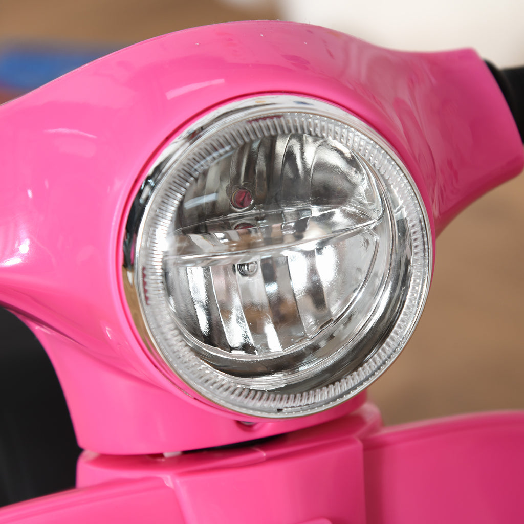 Mota elétrica para crianças com licença acima de 18 meses com faróis buzina e 4 rodas licenciadas 66,5x38x52 cm Rosa — foto 8