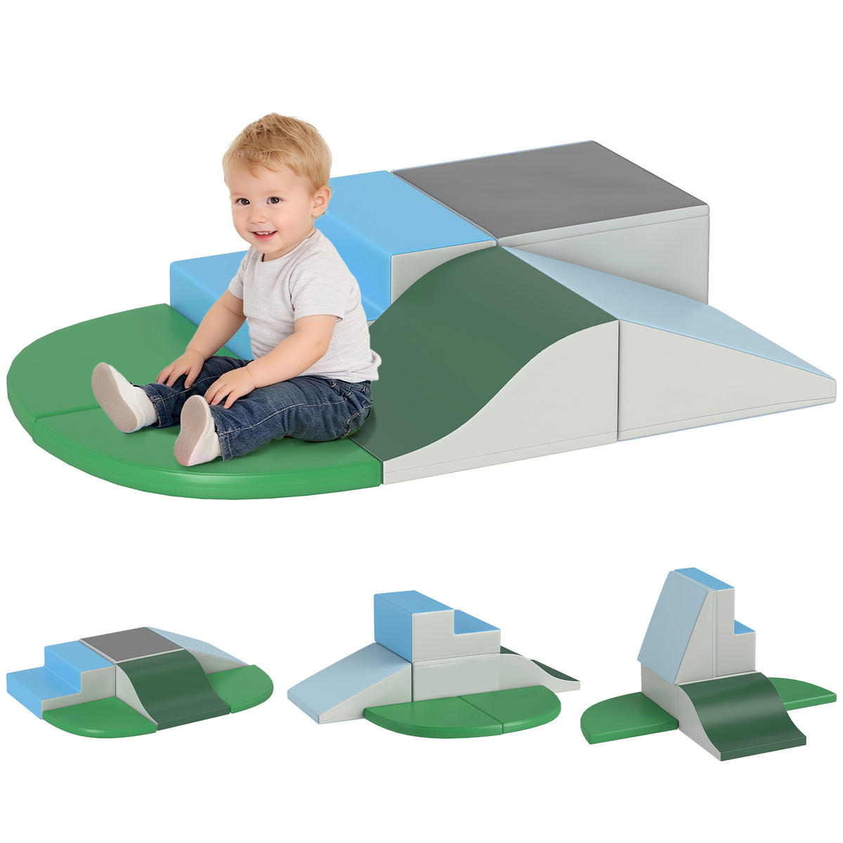 Conjunto de 6 Blocos de Espuma para Crianças de 12-36 Meses Blocos de Construção Brinquedo Educativo Infantil para Escalar Multicor — foto 1