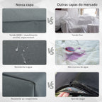 Capa Protetora para Móveis de Jardim Tecido Oxford 600D Impermeável Cobertura de Móveis Mesas Cadeiras Sofá de Exterior com Corda e Fivela 190,5x72x76cm Cinza — foto 6