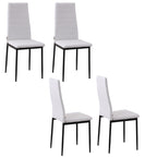 Conjunto de 4 Cadeiras de Sala de Jantar Estofadas em Linho e Pés de Metal Cadeiras Modernas para Cozinha Carga Máxima 120kg 41x50x97cm Branco — foto 7