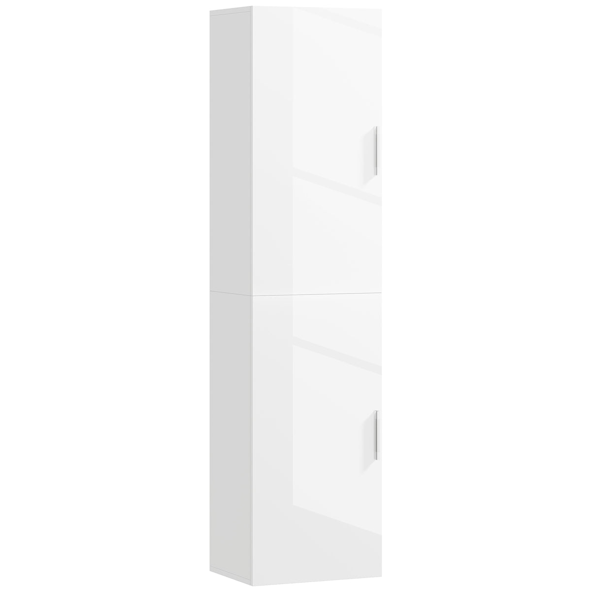 Coluna Casa de Banho de Parede Armário Alto Casa de Banho com Prateleiras Ajustáveis e 2 Portas Móvel Casa de Banho 40x30x160 cm Branco — foto 1