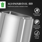Balde de Lixo de Cozinha com 2 Compartimentos 2x20L Cubo de Lixo de Aço Inoxidável com Pedal Fechamento Suave e Cubo Amovível para Escritório Cozinha Prata — foto 5