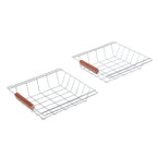 Carrinho de Cozinha Multifuncional Carrinho Auxiliar de Madeira com Grande Espaço de Armazenamento Gavetas Cestas Prateleiras 4 Rodas 74x37x76 cm Madeira — foto 4