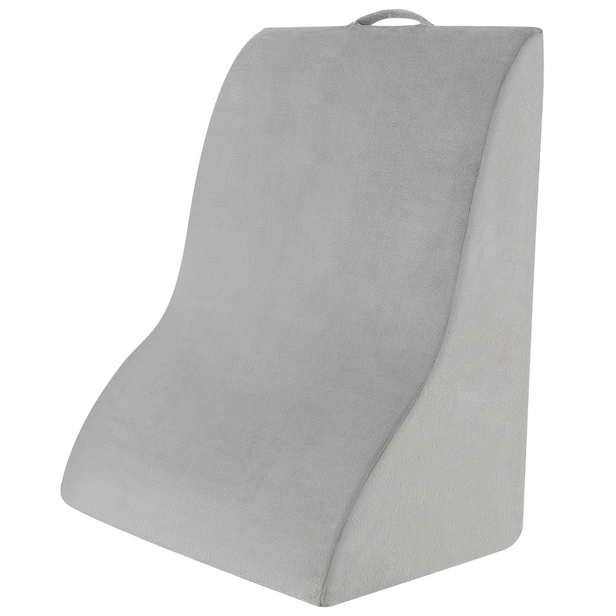 Almofada de Cunha Triangular com Design Curvo e Capa Lavável 51 x 32 x 63 cm Cinzento — foto 2