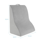 Almofada de Cunha Triangular com Design Curvo e Capa Lavável 51 x 32 x 63 cm Cinzento — foto 3