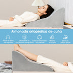 Almofada de Cunha Triangular com Design Curvo e Capa Lavável 51 x 32 x 63 cm Cinzento — foto 9