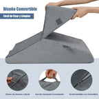 Almofada Triangular Espuma Viscoelástica Cama Sofá Capa Removível Leitura Relaxamento Cinza — foto 5