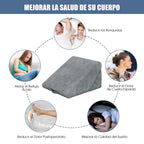 Almofada Triangular Espuma Viscoelástica Cama Sofá Capa Removível Leitura Relaxamento Cinza — foto 8