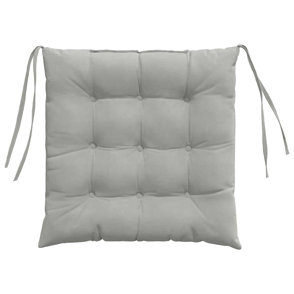 Almofadas de Assento 4 unid. Microfibra Cinzento-claro — foto 7