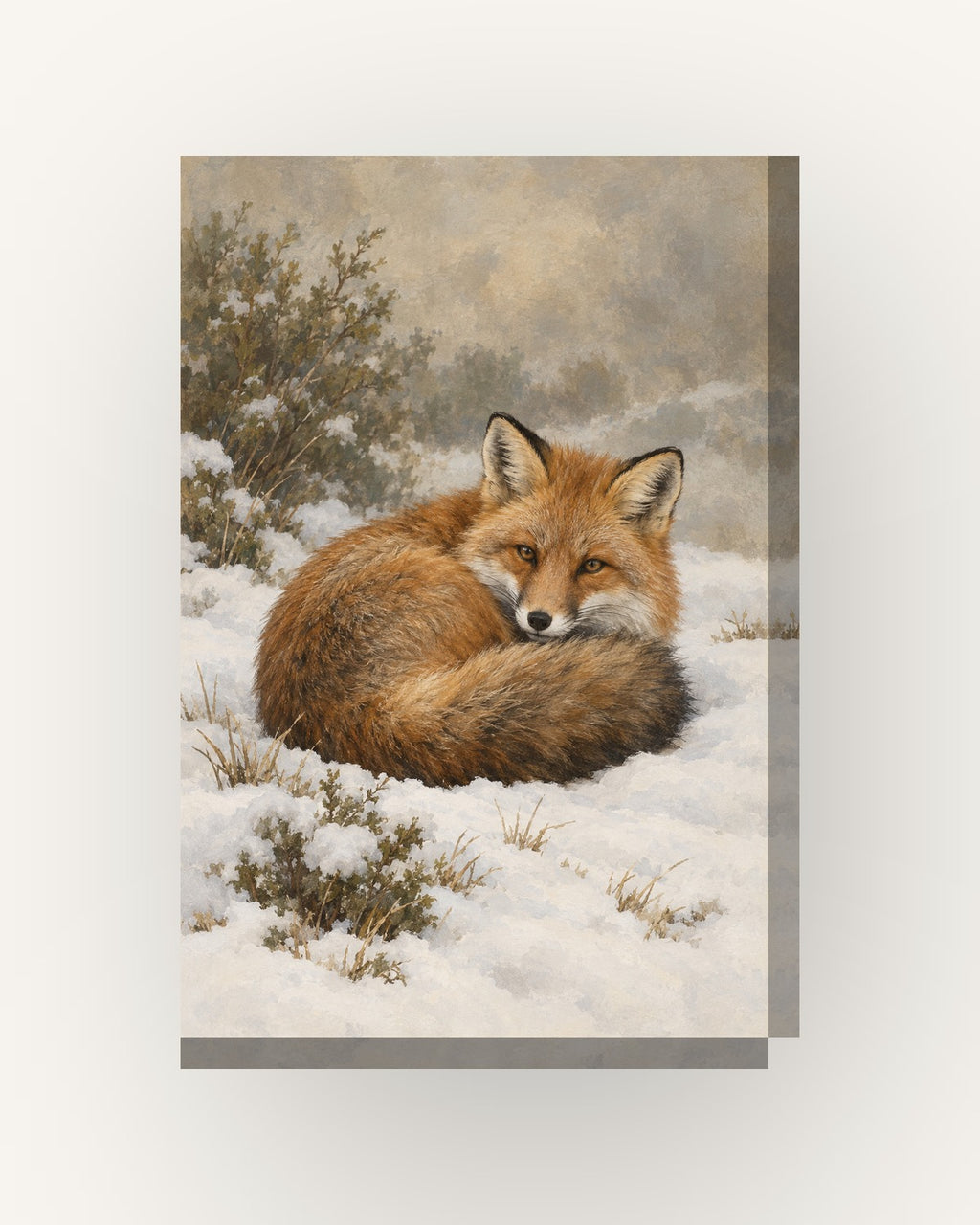 Raposa na neve · Quadro de animais — acabamento:slim