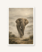 Elefante na névoa · Quadro de animais — acabamento:poster