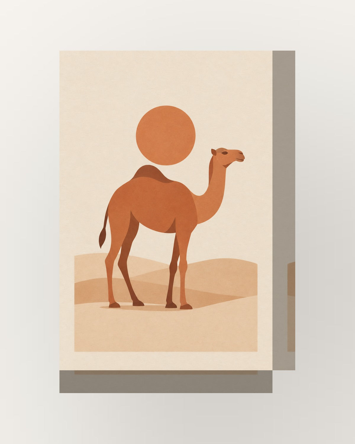 Camelo · Minimalista · Quadro de animais — acabamento:thick
