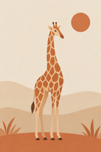 Girafa · Minimalista · Quadro de animais — animais-girafa-minimal_ver
