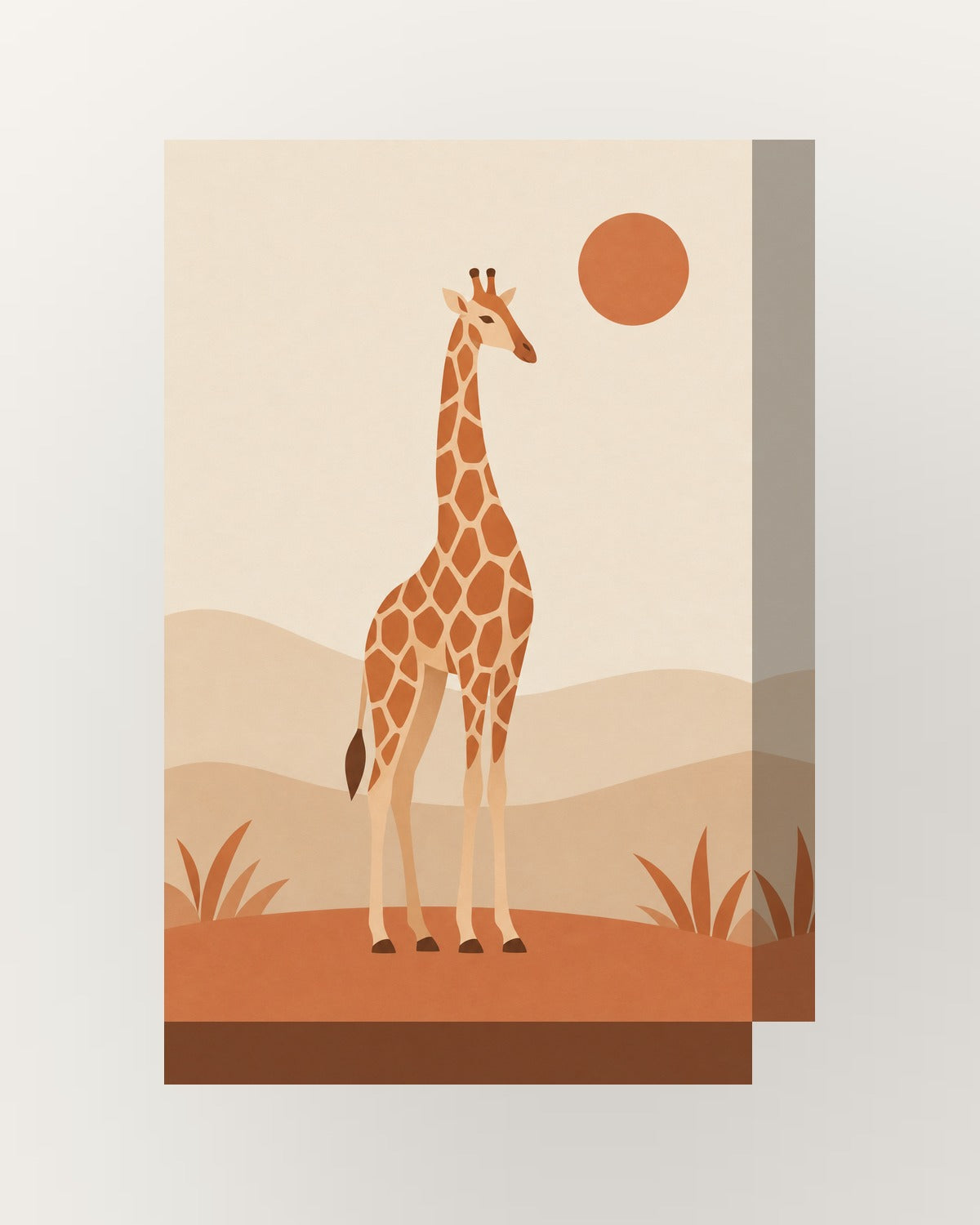 Girafa · Minimalista · Quadro de animais — acabamento:thick