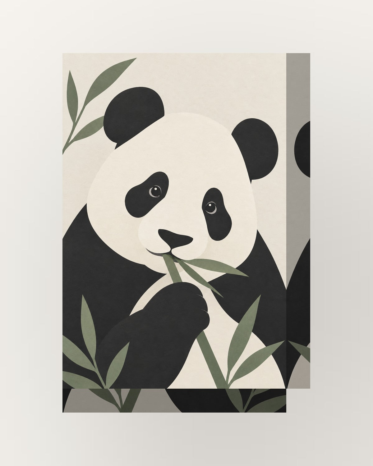 Panda · Minimalista · Quadro de animais — acabamento:thick