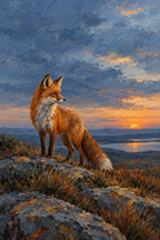 Raposa · Pintura a óleo · Quadro de animais — animais-raposa-oleo_ver