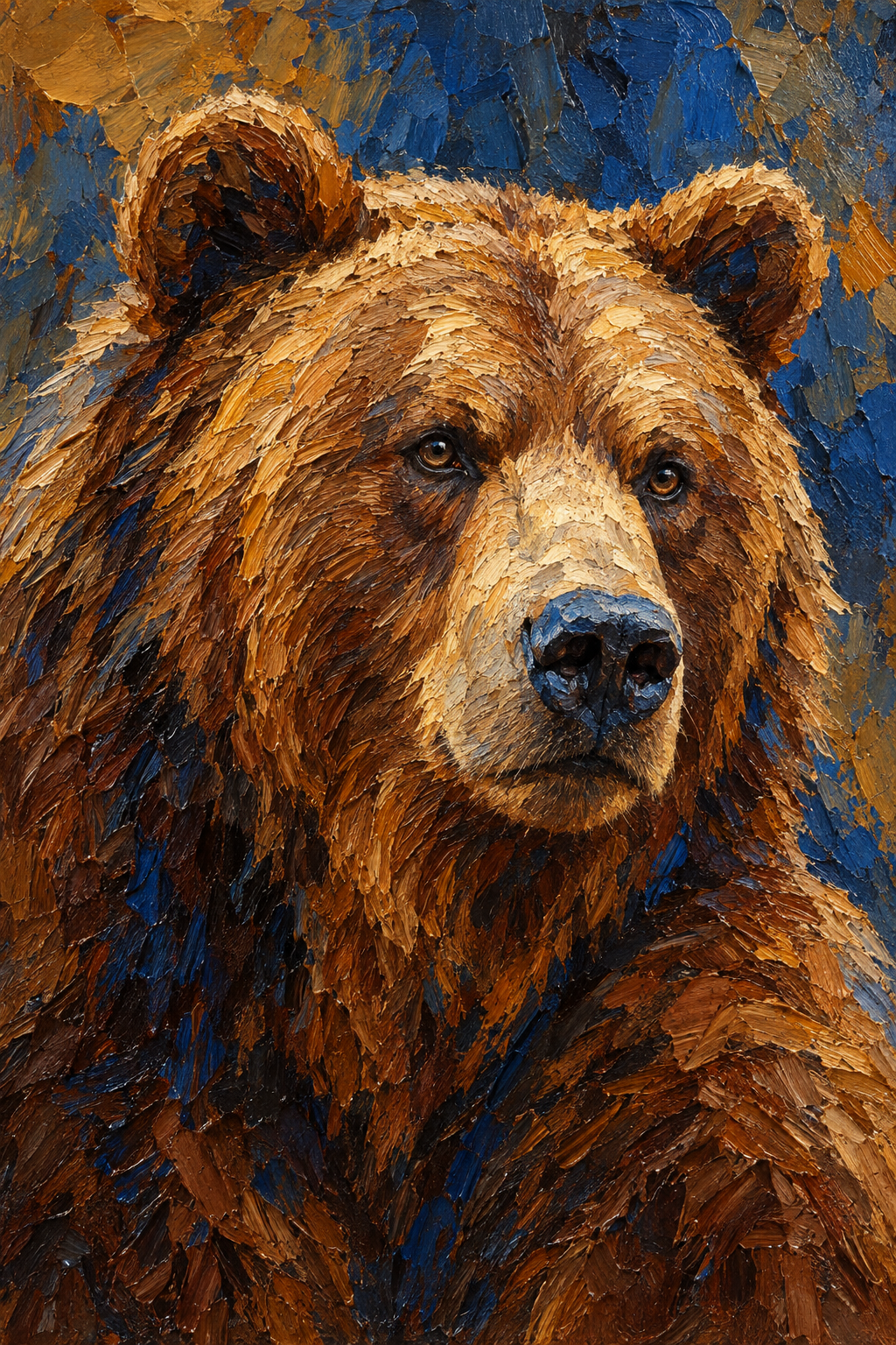 Urso · Pintura a óleo · Quadro de animais — animais-urso-oleo_ver