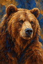 Urso · Pintura a óleo · Quadro de animais — animais-urso-oleo_ver