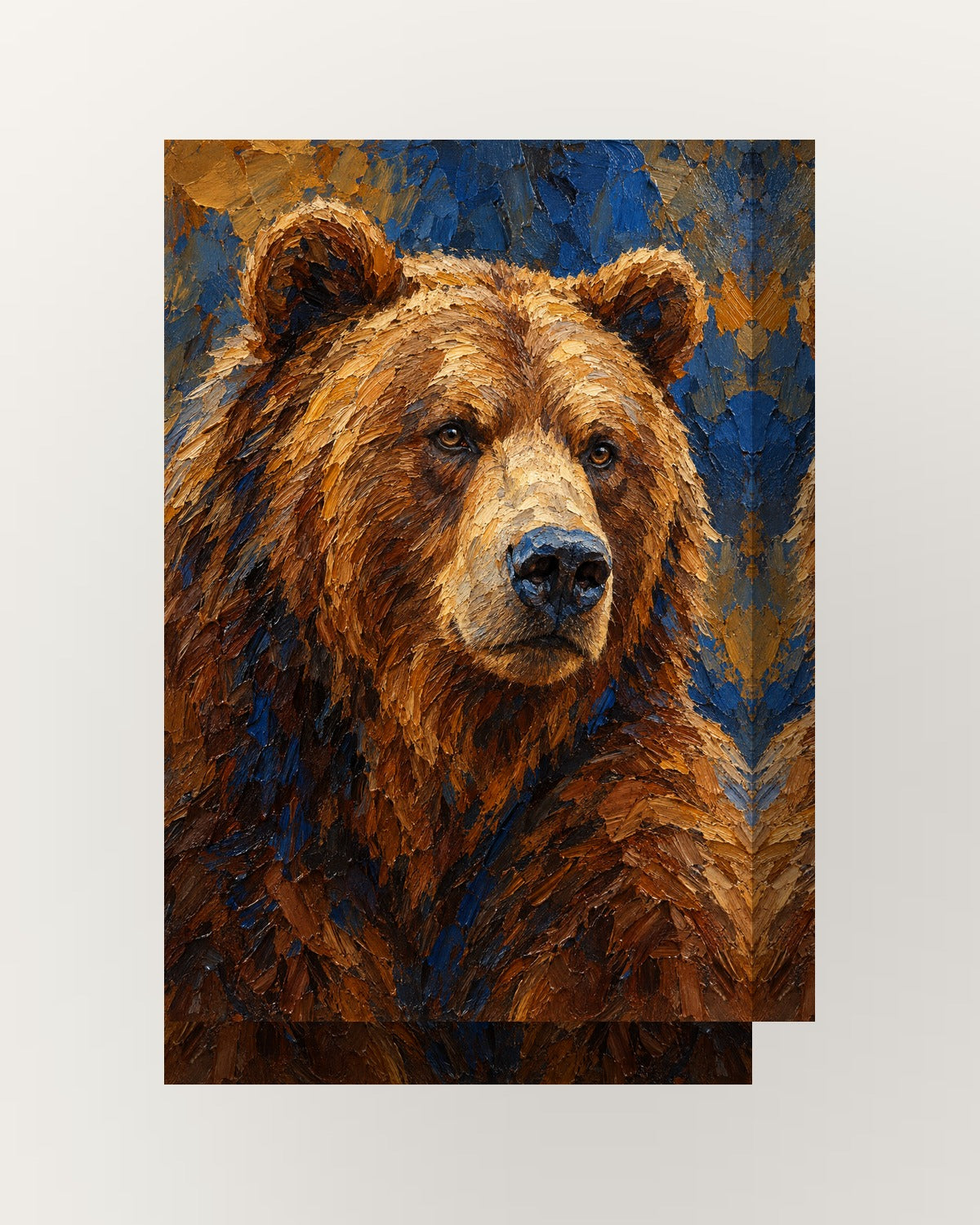 Urso · Pintura a óleo · Quadro de animais — acabamento:thick