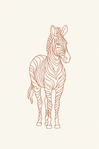 Zebra · Line art · Quadro de animais — animais-zebra-lineart_ver