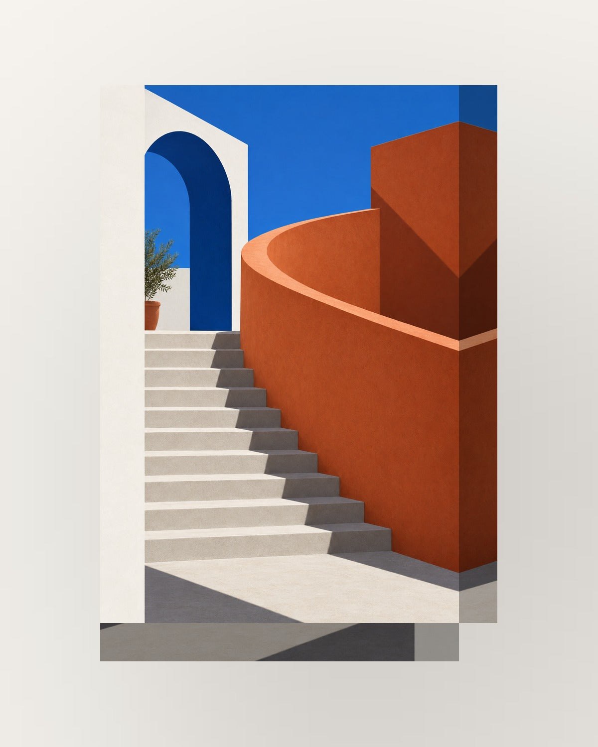Escadaria · Quadro de arquitetura abstrata — acabamento:thick