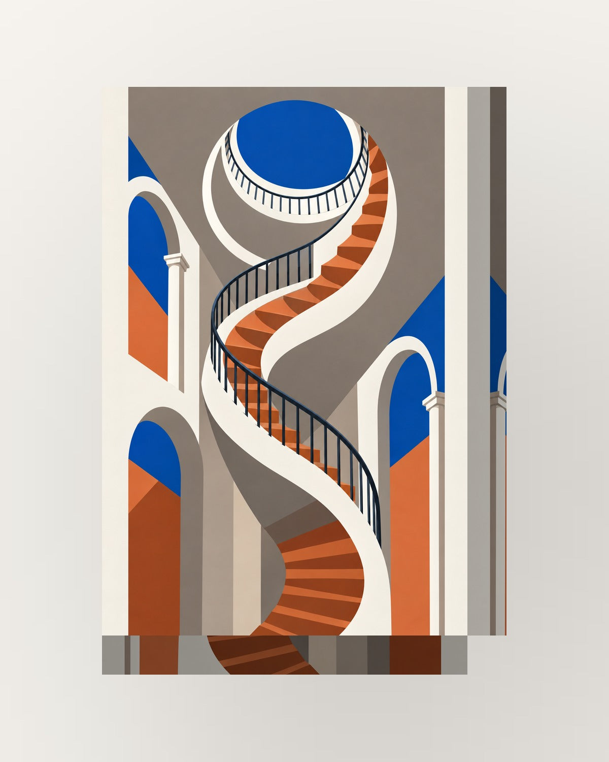 Caracol · Quadro de arquitetura abstrata — acabamento:thick