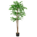 Árvore de Bambu Artificial de 150 cm com 1020 Folhas em Vaso Estável Verde — foto 2