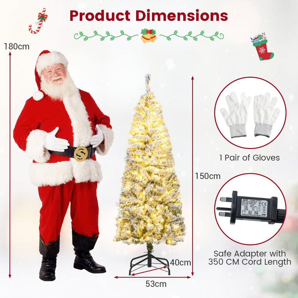 Árvore de Natal Artificial 150 cm Pré-iluminada com 329 Ramos, 180 LEDs e 8 Modos — foto 2