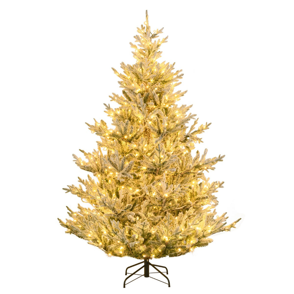 Árvore de Natal Artificial 210 cm Pré-iluminada com Neve e 1470 Ramos Articulados — foto 2