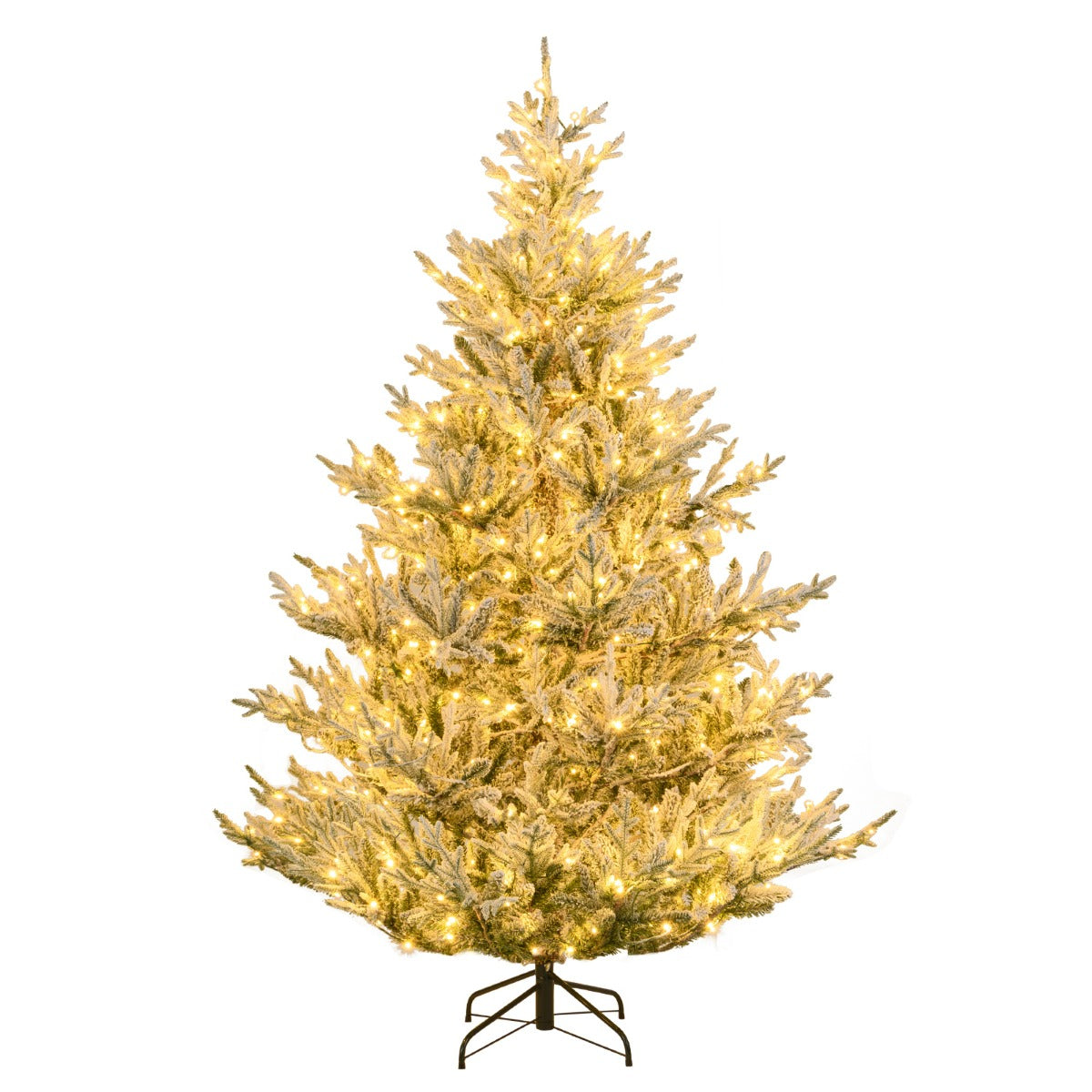 Árvore de Natal Artificial 210 cm Pré-iluminada com Neve e 1470 Ramos Articulados — foto 2