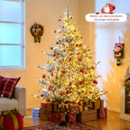 Árvore de Natal Artificial 210 cm Pré-iluminada com Neve e 1470 Ramos Articulados — foto 4