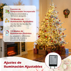 Árvore de Natal Artificial 210 cm Pré-iluminada com Neve e 1470 Ramos Articulados — foto 5