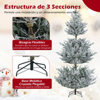 Árvore de Natal Artificial 210 cm Pré-iluminada com Neve e 1470 Ramos Articulados — foto 6