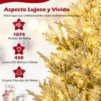 Árvore de Natal Artificial 210 cm Pré-iluminada com Neve e 1470 Ramos Articulados — foto 8
