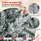Árvore de Natal Artificial 210 cm Pré-iluminada com Neve e 1470 Ramos Articulados — foto 9
