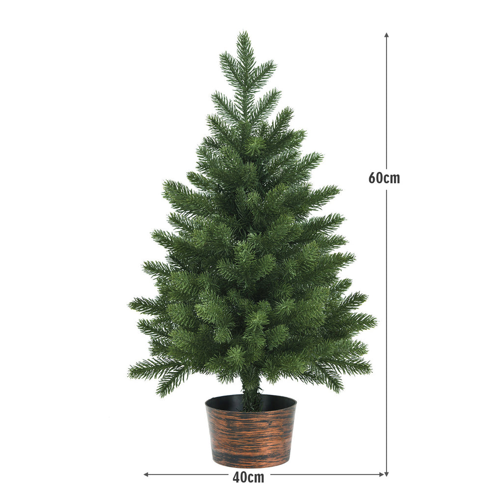 Árvore de Natal Artificial 60 cm com 50 Ramos e Base com Vaso Verde — foto 3