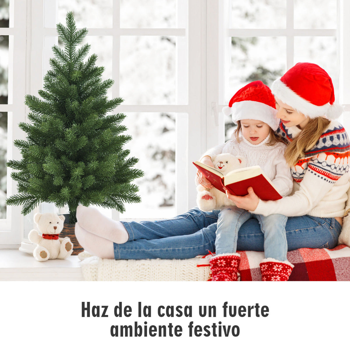 Árvore de Natal Artificial 60 cm com 50 Ramos e Base com Vaso Verde — foto 6