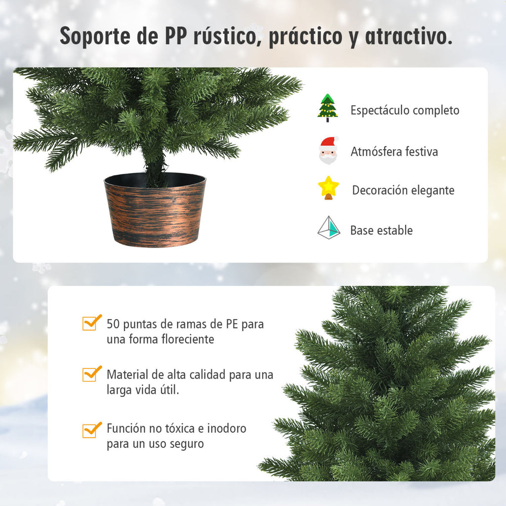 Árvore de Natal Artificial 60 cm com 50 Ramos e Base com Vaso Verde — foto 9